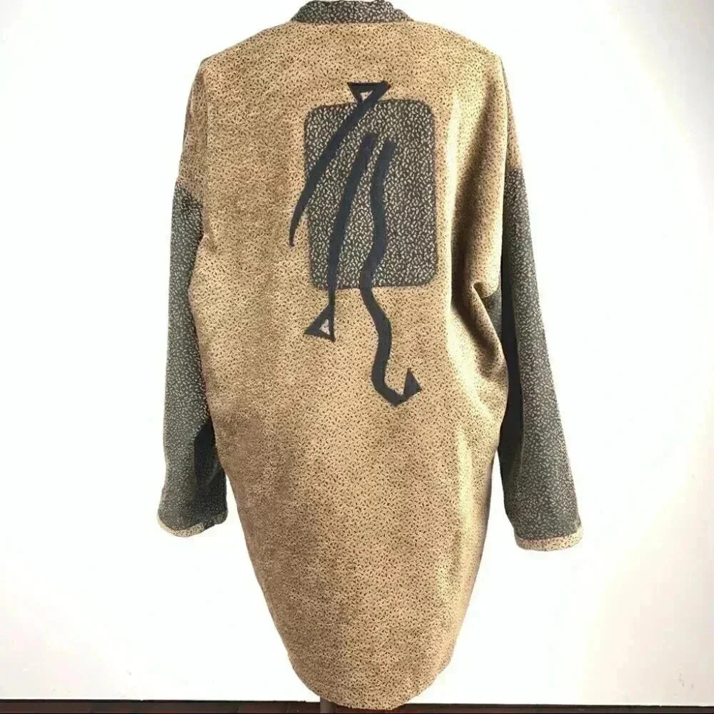 Beppa jacket size M brown black vintage 80s artesian wearable art geometric - Picture 5 of 12